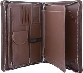 img 1 attached to Crazy-Horse Leather IPad Padfolio For Business Professionals - Multi-Function Case With Document Organizer Holder For IPad Pro 9.7 - Dimensions 13.0X13.0X10.2 In. (CP150392-IP97-BN)