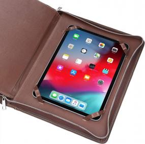 img 3 attached to Crazy-Horse Leather IPad Padfolio For Business Professionals - Multi-Function Case With Document Organizer Holder For IPad Pro 9.7 - Dimensions 13.0X13.0X10.2 In. (CP150392-IP97-BN)