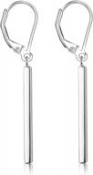 elegant 925 sterling silver vertical bar dangle earrings for women - milacolato leverback drop earrings logo