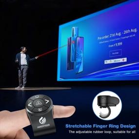 img 1 attached to AMERTEER Bluetooth Wireless Presenter: оптимизация вашей презентации с помощью пульта дистанционного управления с кольцом на палец, перезаряжаемой батареи и технологии RF 2,4 ГГц