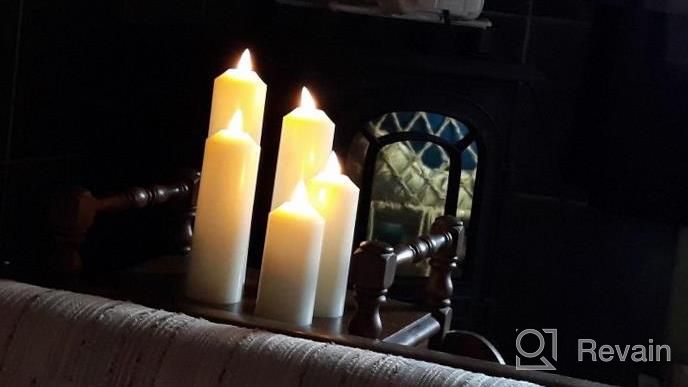 img 1 attached to 6-Hour Timer LED Lytes Flameless Decorative Candles - 5 Ivory Wax Narrow Battery Candle Set With Realistic 3D Flame & Wick Flickering review by Brandon Baird