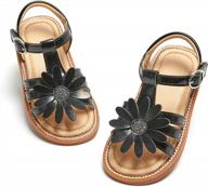 glitter flower open-toe dress sandals for toddler little girls: flaryzone summer shoes logo