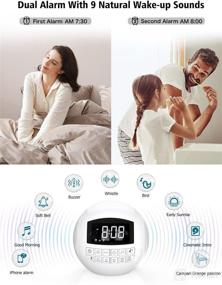 img 2 attached to Ultimate White Noise Sound Machine: Baby Kids Adults, Dual Alarm Clock, 42 Soothing Lullaby, Sleep Timer, Type C Port, Battery Backup, USB Phone Charger, Night Light, Dimmer & Volume - Perfect for Teen Boy Girl and Bedroom