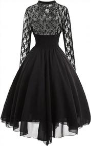 img 2 attached to Gothic Elegance: Women'S Corset Halter Lace Swing Cocktail Dress With Sleeveless/Long Sleeves