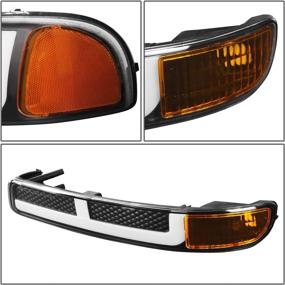 img 1 attached to 🚗 DNA MOTORING Black Housing Amber Reflector Headlights Compatible with 99-06 Sierra 1500/01-06 Sierra 1500 HD (HL-LB4-SIERRA99-BK-AM) - Excludes Denali / C3 Trims