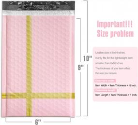 img 3 attached to Дизайнерские розовые полипропиленовые почтовые конверты с пузырчатой ​​пленкой - упаковка из 25 высококачественных подарочных почтовых конвертов с самоклеющейся печатью для максимальной защиты и стиля от Fuxury # 0 6X10