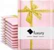 designer pink poly bubble mailers with bubble wrap - 25 pack of high-grade gift mailing envelopes with self seal for ultimate protection and style by fuxury #0 6x10 logo