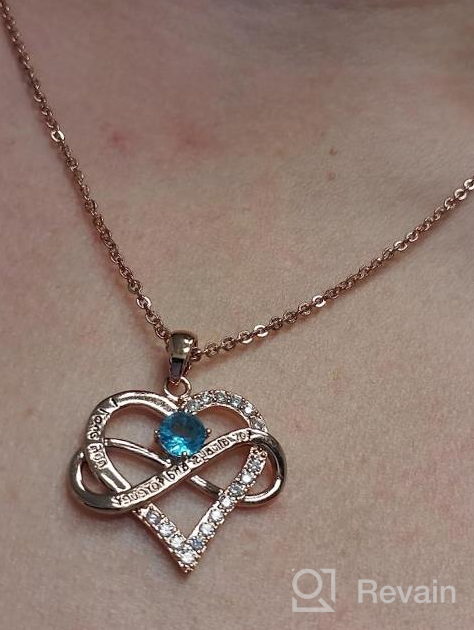 img 1 attached to Infinity Love Birthstone Necklace: The Perfect Birthday Gift For Women, Sister And Girls review by Bryan King