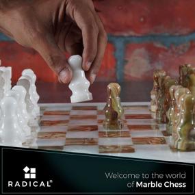 img 1 attached to Handmade White & Green Onyx Staunton And Ambassador Chess Sets - Perfect Gift For Adults!