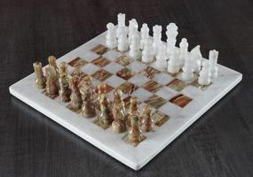 img 3 attached to Handmade White & Green Onyx Staunton And Ambassador Chess Sets - Perfect Gift For Adults!