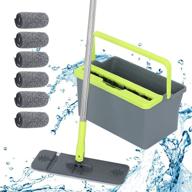 🧹 holulo bendable microfiber flat mop and bucket system: ultimate corner cleaner for hardwood and tile cleaning - 6 replaceable pads included! logo