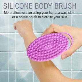 img 1 attached to Experience Cleaner, Healthier Skin With Avilana'S Marbled Exfoliating Silicone Body Scrubber!