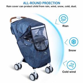 img 2 attached to Защитите вашего ребенка от непогоды с помощью нашего накрытия для коляски от дождя - водонепроницаемый и легко устанавливаемый универсальный аксессуар для дождя, ветра и снега.