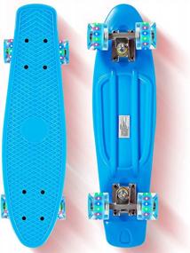 img 4 attached to 22 Inch Plastic Cruiser Skateboard For Kids, Youths & Beginners - JOLEGE Mini Cruiser Complete Skateboard