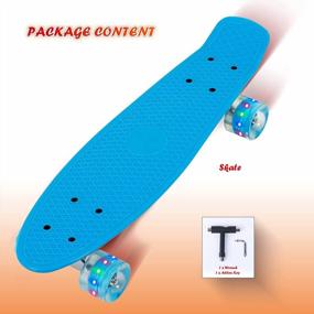 img 3 attached to 22-дюймовый пластиковый скейтборд Cruiser для детей, молодежи и начинающих - JOLEGE Mini Cruiser Complete Skateboard