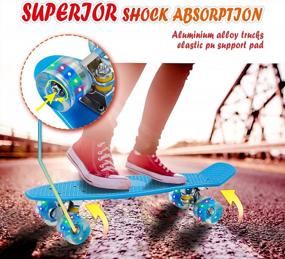 img 1 attached to 22 Inch Plastic Cruiser Skateboard For Kids, Youths & Beginners - JOLEGE Mini Cruiser Complete Skateboard