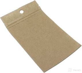 img 1 attached to 100Pcs Clear Brown Kraft Paper Plastic Zip Reclosable Bags (9x15cm) - Smell Proof Heat Sealable Packaging Bags for Coffee