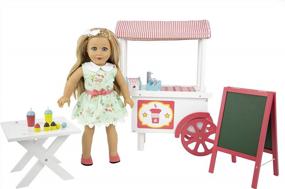 img 2 attached to Playtime By Eimmie 18 Inch Doll Furniture - Cafe Food Cart And Dolls Accessories - Wooden Playsets - Fits American, Generation, My Life & Similar 14”-18” Girl Dolls Stuff - Girls Toys