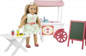 img 1 attached to Playtime By Eimmie 18 Inch Doll Furniture - Cafe Food Cart And Dolls Accessories - Wooden Playsets - Fits American, Generation, My Life & Similar 14”-18” Girl Dolls Stuff - Girls Toys
