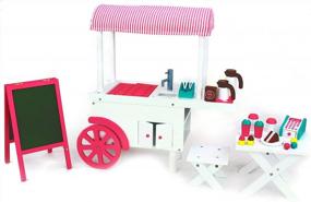 img 3 attached to Playtime By Eimmie 18 Inch Doll Furniture - Cafe Food Cart And Dolls Accessories - Wooden Playsets - Fits American, Generation, My Life & Similar 14”-18” Girl Dolls Stuff - Girls Toys