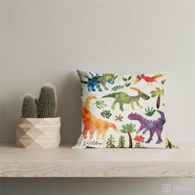 img 1 attached to 🦕 Dinosaur Throw Pillow Covers: Adorable and Stylish Décor for Nursery, Bedroom, and Home - Ideal Gift for Dinosaur-Loving Kids and Toddlers!