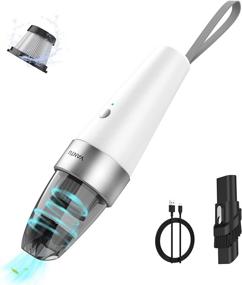 img 4 attached to 🚗 YANTU Car Vacuum Cleaner - High Power 6000PA Mini Handheld Portable Corded Small Vacuum for Quick Car Cleaning, DC 8.4V Portable Auto Vacuum Cleaner for Wet Dry with 2in1 Brush - White