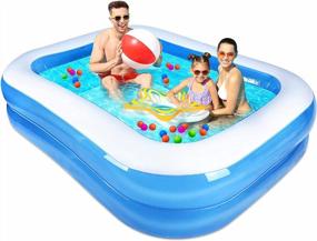 img 4 attached to 75" X 55" X 16": Apsung Inflatable Pool - Perfect Swimming Pool For Kids & Adults, Outdoor/Indoor Use!