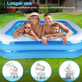 img 1 attached to 75 "X 55" X 16 "": надувной бассейн Apsung - идеальный бассейн для детей и взрослых, для использования на открытом воздухе и в помещении!