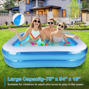 img 3 attached to 75 "X 55" X 16 "": надувной бассейн Apsung - идеальный бассейн для детей и взрослых, для использования на открытом воздухе и в помещении!