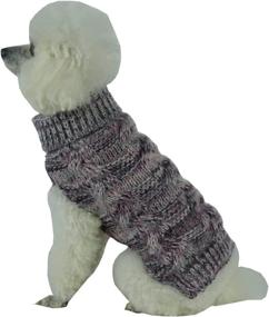 img 1 attached to 🐶 Premium Royal Bark Pet Sweater by Pet Life ® - Designer Cable Knit Dog Sweater with Turtle Neck - Warming Winter Dog Clothes for Ultimate Comfort