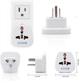 img 1 attached to Set Of 3 White Universal Grounded Plug Adapter Converters For USA And Canada With Type-B Compatibility For Easy Travel