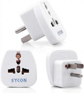 set of 3 white universal grounded plug adapter converters for usa and canada with type-b compatibility for easy travel logo