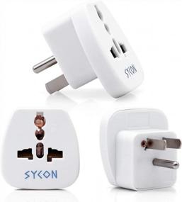 img 4 attached to Set Of 3 White Universal Grounded Plug Adapter Converters For USA And Canada With Type-B Compatibility For Easy Travel