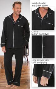 img 1 attached to Men'S 100% Cotton PajamaGram PJs Sets: Classic Style For Comfort And Relaxation.