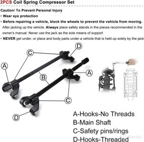 img 2 attached to 🔧 14-Inch Macpherson Coil Spring Compressor Strut Remover Installer Tool Kit for Selectec