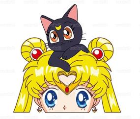 img 1 attached to 🌙 Set of 2 Sailor Moon Anime Decals - 5.1" Vinyl Stickers for Car, Window, Laptop, Skateboard, Bumper | Auto Accessories for Camper Decoration (A)