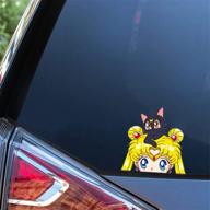 🌙 set of 2 sailor moon anime decals - 5.1" vinyl stickers for car, window, laptop, skateboard, bumper | auto accessories for camper decoration (a) логотип