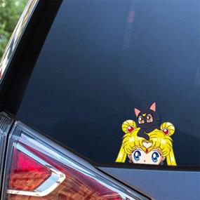 img 3 attached to 🌙 Set of 2 Sailor Moon Anime Decals - 5.1" Vinyl Stickers for Car, Window, Laptop, Skateboard, Bumper | Auto Accessories for Camper Decoration (A)