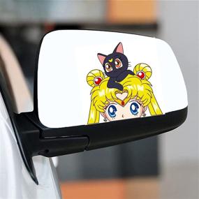 img 2 attached to 🌙 Set of 2 Sailor Moon Anime Decals - 5.1" Vinyl Stickers for Car, Window, Laptop, Skateboard, Bumper | Auto Accessories for Camper Decoration (A)