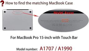 img 3 attached to Розовый жесткий чехол UESWILL для MacBook Pro 2016-2019 15 дюймов с сенсорной панелью и USB-C (модель A1990 / A1707) - гладкая матовая отделка