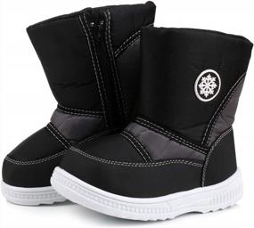 img 3 attached to Теплые и стильные зимние ботинки LONSOEN для детей - идеально подходят для приключений на свежем воздухе в холодную погоду!