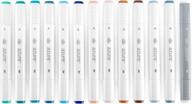 royal & langnickel azure, 13pc dual-tip, alcohol based marker set, includes - 12 markers & 1 blender, seashore colors logo