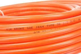 img 3 attached to 🚂 Mytee Products 3/8" OD x 50' Orange SAE J844 Nylon Air Brake Tubing DOT Approved - Pneumatic Nylon Air Line Hose for Air Brake System