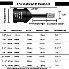 img 3 attached to Mgtgbao 1-дюймовые (25 мм) сухие алмазные корончатые сверла, комплект кольцевых пил с вакуумной пайкой для фарфоровой керамической плитки, гранита, мрамора, камня, кирпича, стекла с резьбой 5/8-11