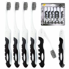 img 4 attached to 6 Pack Charcoal Folding Travel Toothbrush With Soft Bristles For Sensitive Gums