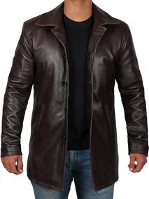 img 4 attached to Classic Style Meets Modern Comfort: Blingsoul Men'S Vintage Long Leather Coats