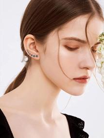 img 3 attached to Shine Bright With 7 Star Ear Cuffs: Hypoallergenic Climber Earrings In Sterling Silver For Women, With Cubic Zirconia - Perfect Birthday Gift!
