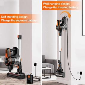 img 2 attached to Powerful Cordless Vacuum INSE Pack With Rechargeable & Detachable Feature - Orange