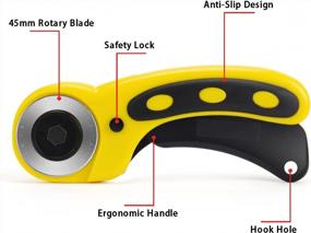 img 1 attached to Ergonomic 45Mm Rotary Cutter Set With Safety Lock And Replacement Blades For Sewing, Quilting, Scrapbooking, And Arts & Crafts - Worklion