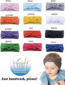 img 2 attached to 👶 12pcs Nylon Baby Headbands for Infant Girls - Head Wraps, Turbans, and Knotted Headbands